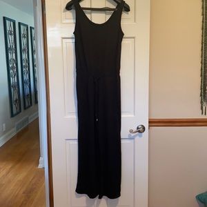 Black Cotton Jumpsuit with Pockets